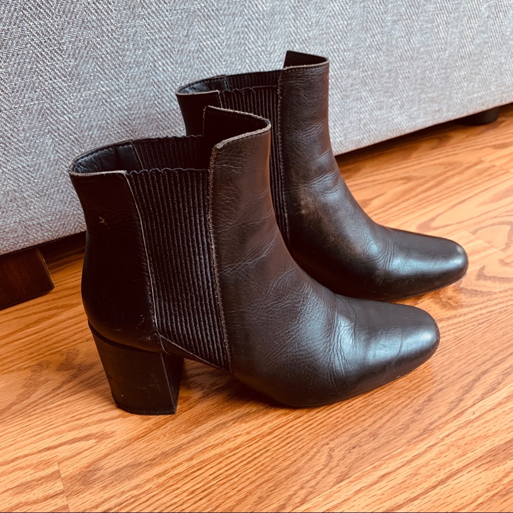 Zara black booties ankle 37 leather